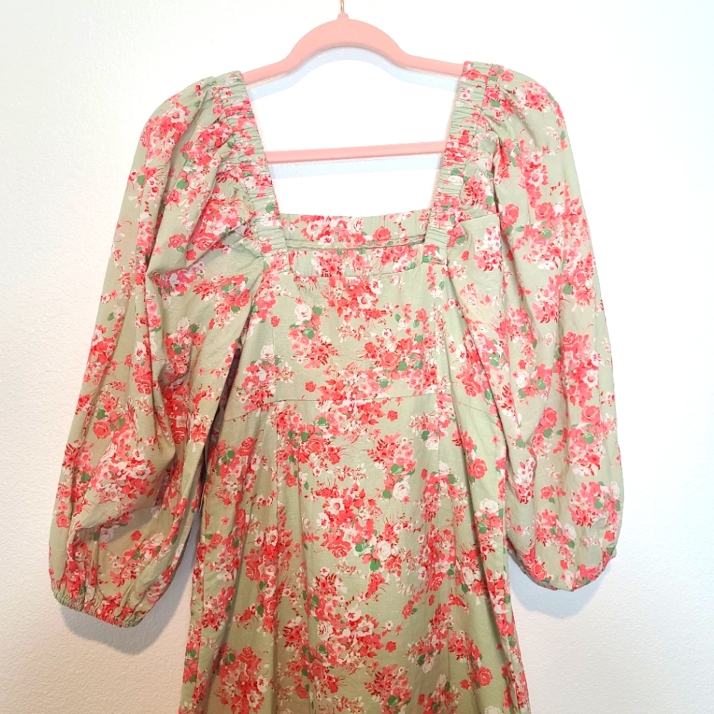 Anthropologie Forever That Girl Floral Puff Sleeves Dress - Picture 11 of 12